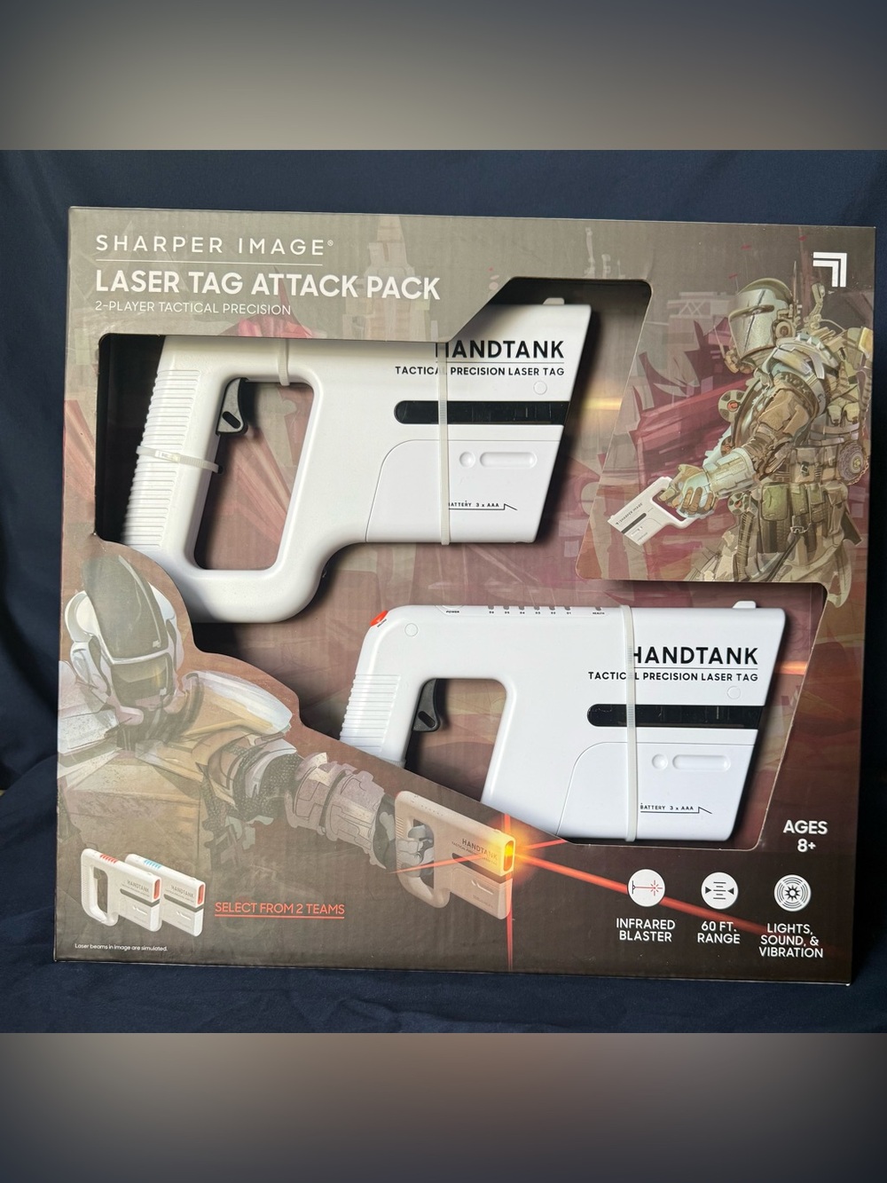 Sharper Image White Handtank Tactical Laser Tag Blasters - Set of 2